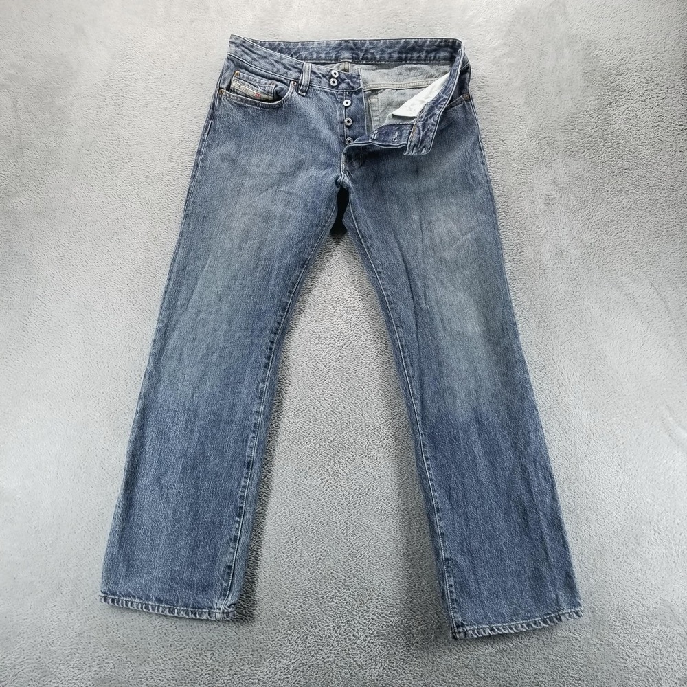 Diesel Jeans Mens 33x32 Blue Rabox Straight Button Fly Made in Italy Y2K